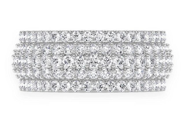 2.45ctw - Five Row - Round Diamond Men's Band - All Natural