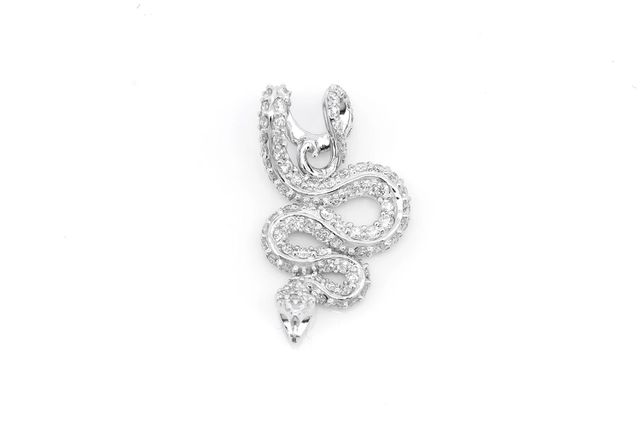 Attacking Snake Diamond Pendant 14k Solid Gold 0.60ctw