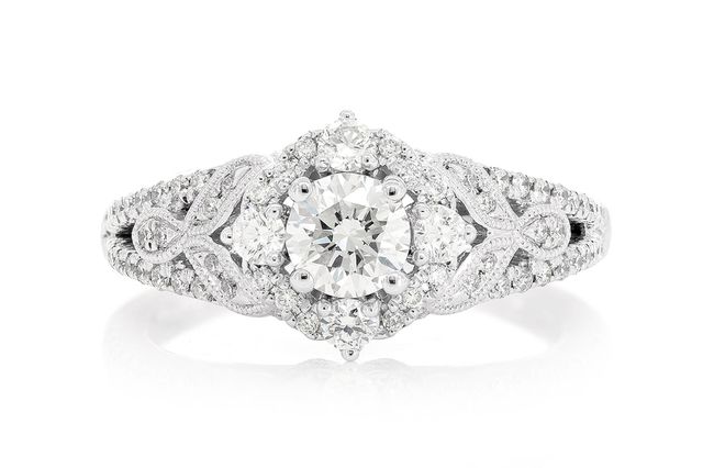 .50ct Round Solitaire Antique Split Shank - Diamond Engagement Ring - All Natural