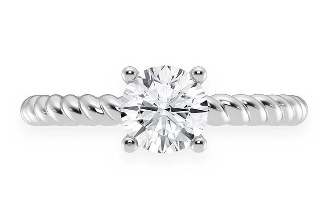 0.75ct Round Solitaire - Twist Band - Diamond Engagement Ring - All Natural