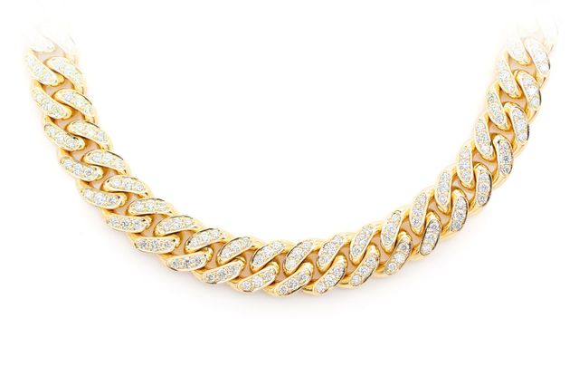 8MM Miami Cuban Link Necklace 14k Solid Gold 9.00ctw