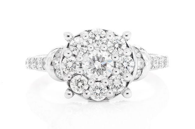 1.50ctw - Round Composite Millgrain - Diamond Engagement Ring - All Natural