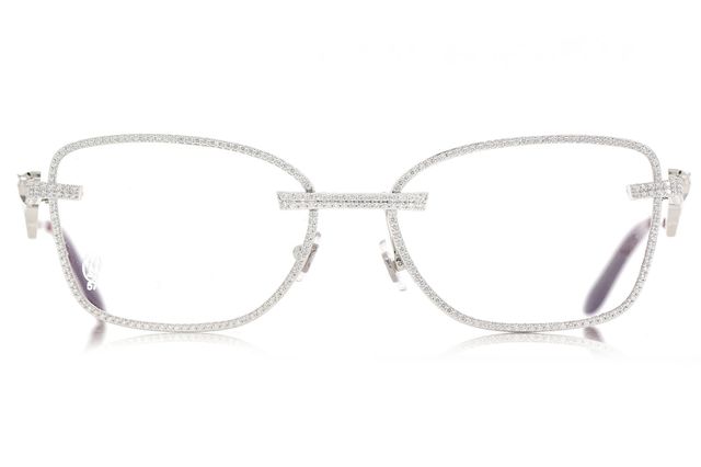 Cartier Panther Steel Tone Transparent Glasses 3.60ctw