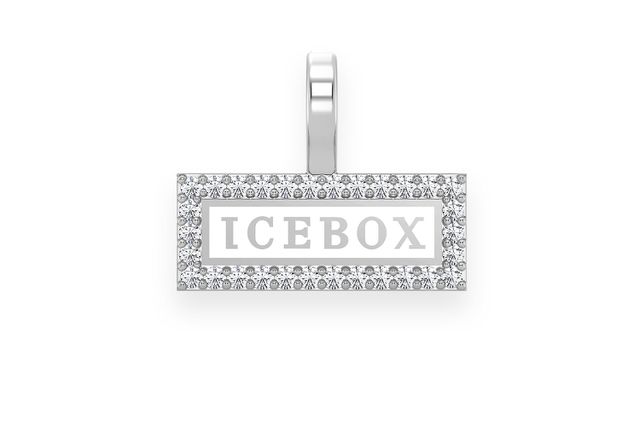 Icebox Bar Logo Pendant 14k   
