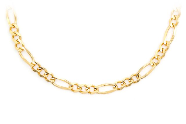 4MM Figaro Link 14k Solid Gold Chain