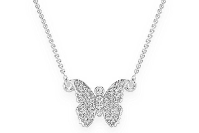 Butterfly Emoji Necklace Pendant 14K   