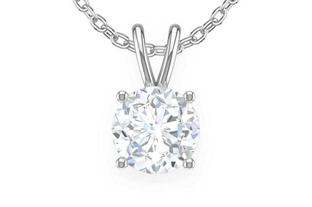 0.10ct Round Solitaire Diamond Pendant 14k Solid Gold