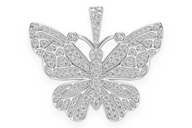 Vs Diamonds Butterfly Pendant 14k Gold