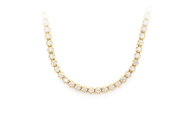 6pt Crown-set Necklace 14k   9.75ctw