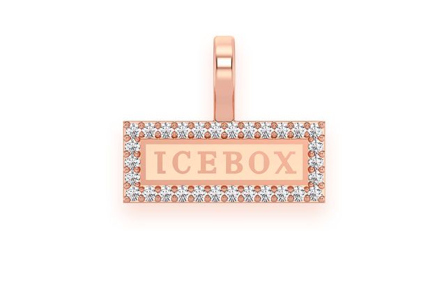 Icebox Logo Diamond Pendant 14k Solid Gold .10ctw