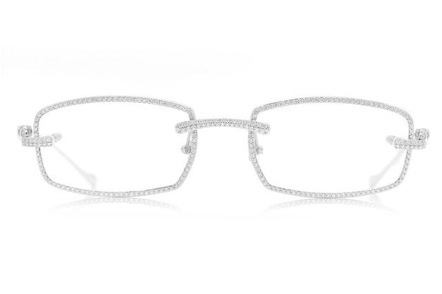Cartier Steel Tone Transparent Glasses 2.85ctw