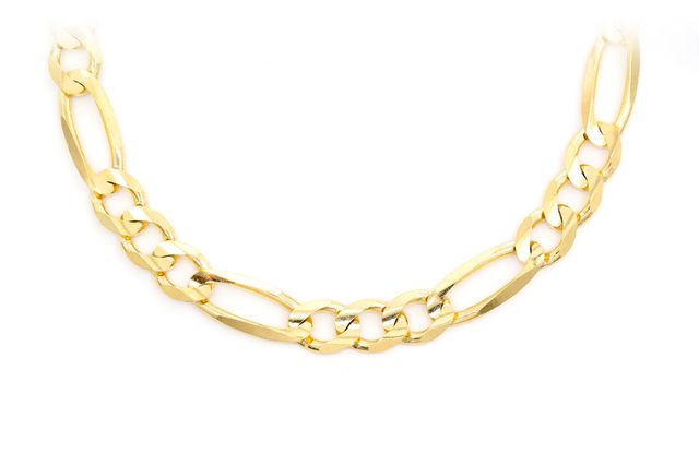 6.5MM Figaro Link 14k Solid Gold Chain
