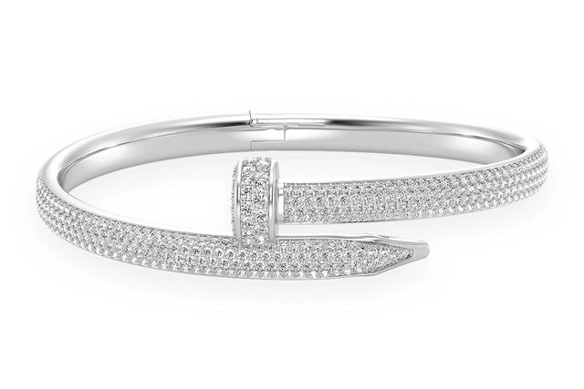 Nail Bangle Diamond Bracelet 14k   2.75ctw