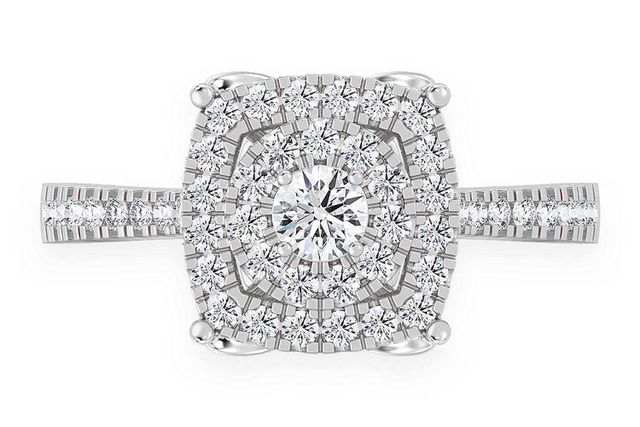 0.50ctw Square & Round - Diamond Engagement Ring - All Natural
