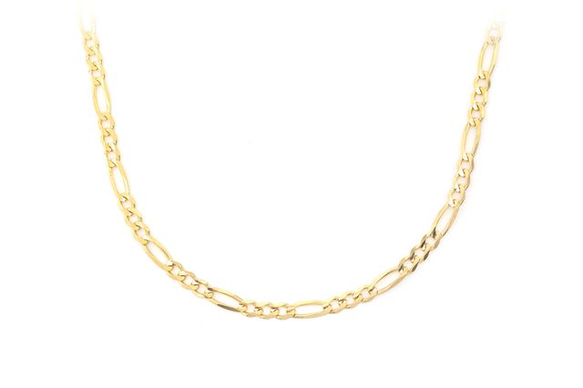 3MM Figaro 14k Solid Gold Chain