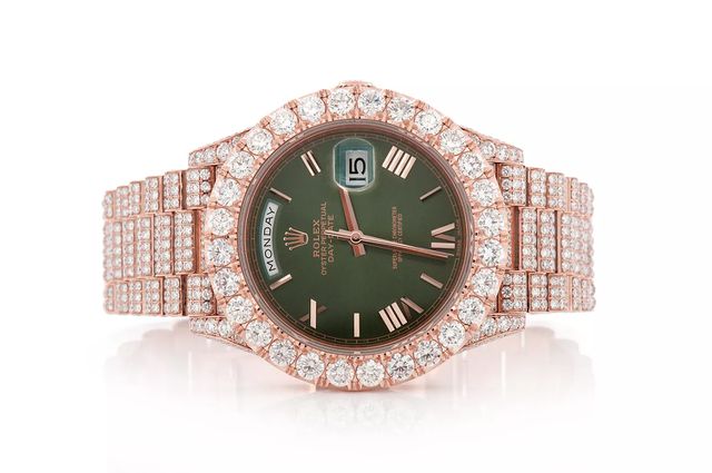Rolex Day Date 40MM 18k Rose Gold (228235) - 22.96ctw Fully Iced Out