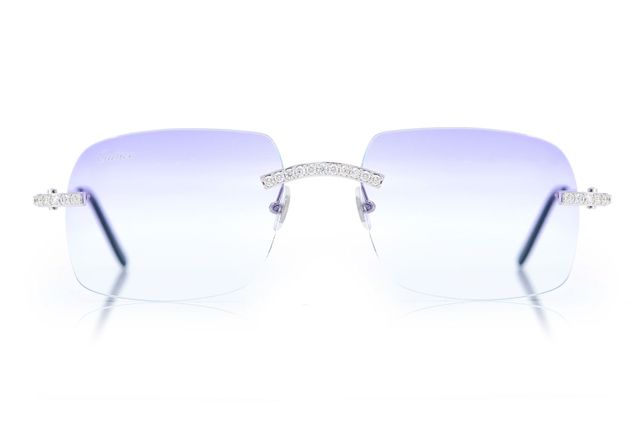 Cartier Glasses Iced Out Diamond Rimless - 2.50ctw - White Gold