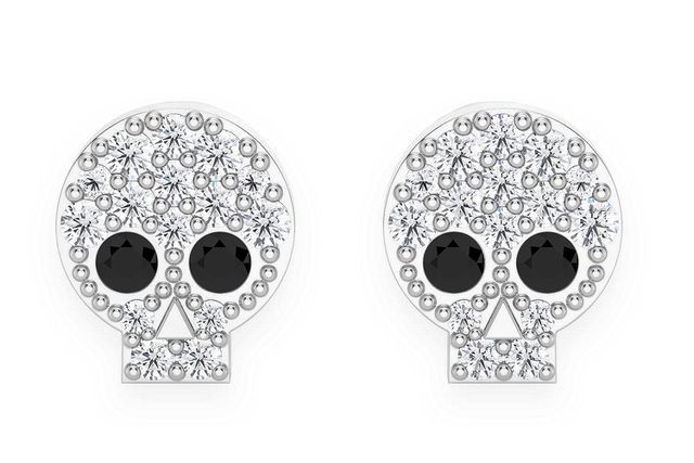 Skull Stud Earrings 14K   