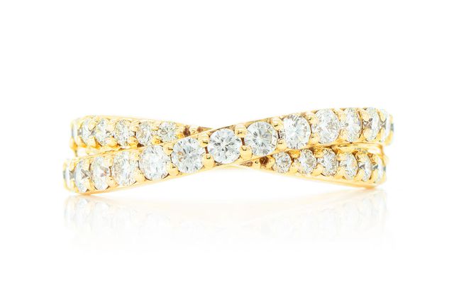 Infinity Crossover Diamond Band 14k Solid Gold 1.00ctw