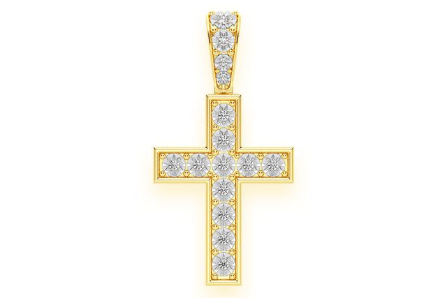 Miracle Cross Diamond Pendant 14k Solid Gold 0.15ctw