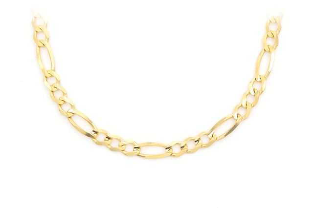 4.5MM Figaro Link 14k Solid Gold Chain