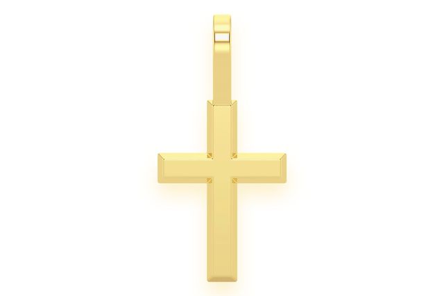 Angled Cross Pendant 14k Solid Gold