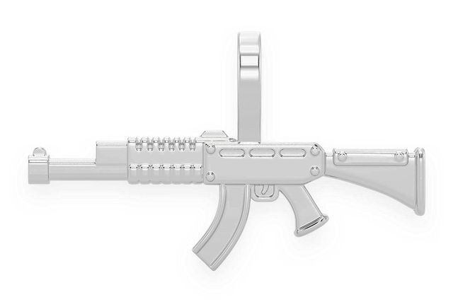 Solid AK47 Gun Pendant 14K   