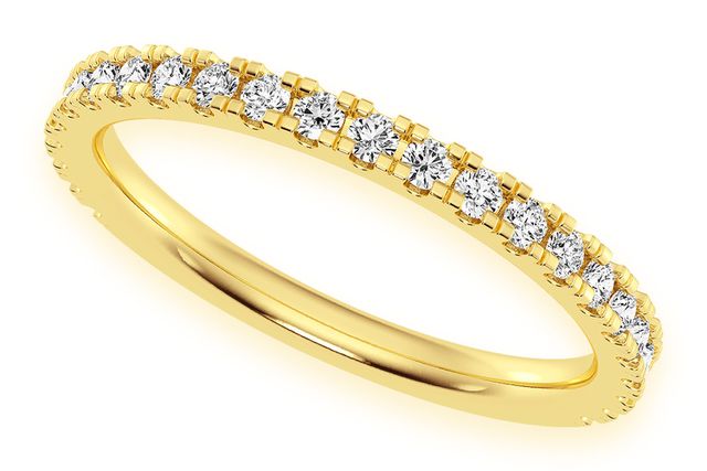  Single Row Band 14k Solid Gold .3ctw