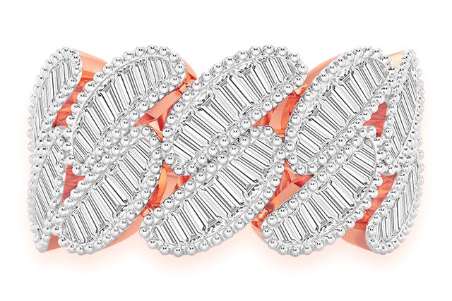 Miami Cuban Baguette Diamond Ring 14k Solid Gold 1.30ctw