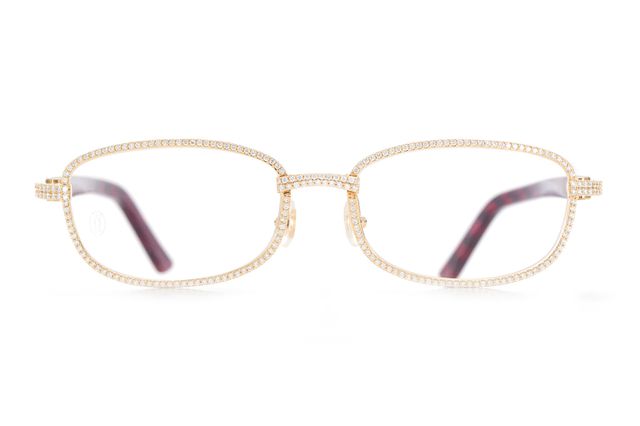 Cartier Glasses Iced Out Diamond Rims - 3.25ctw - Yellow Gold
