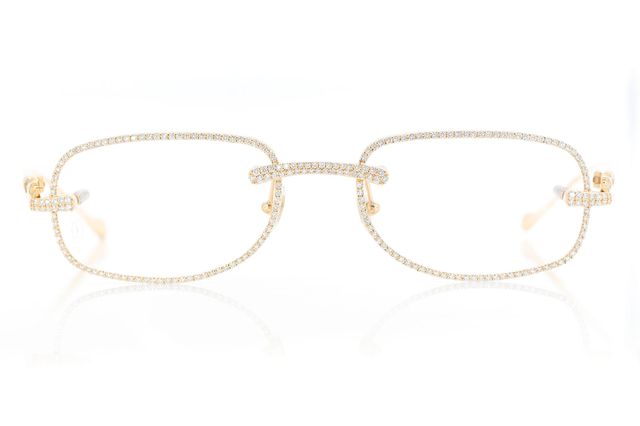 52mm Cartier Gold & Transparent Glasses