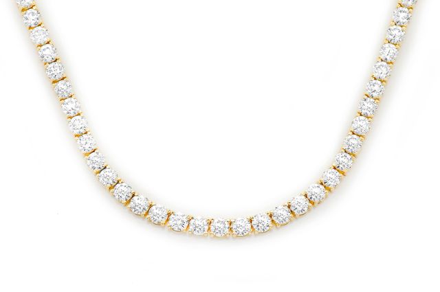 40pt Prong Set Diamond Tennis Necklace 14k Solid Gold 45.00ctw