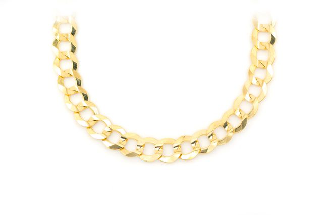 8.5MM Curb Chain 14k Solid Gold