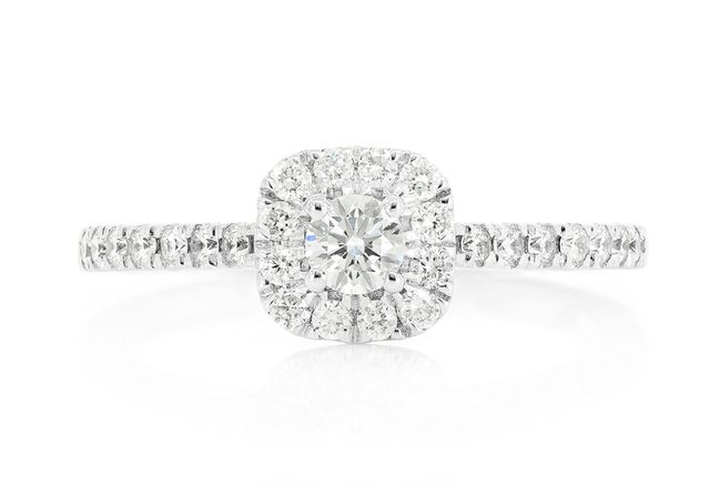 .50ctw - Cushion Halo Diamond Engagement Ring - All Natural