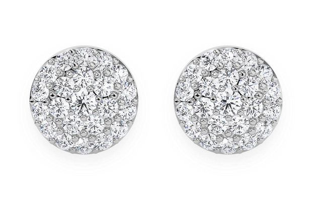 Dot Stud Diamond Earrings 14k Solid Gold 0.15ctw