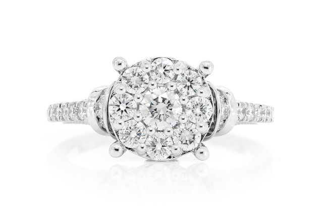 1.00ctw - Round Composite Millgrain - Diamond Engagement Ring - All Natural