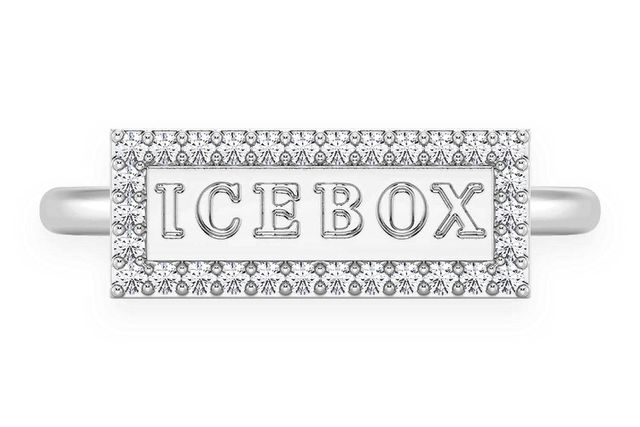 Icebox Bar Logo Ring 14K   