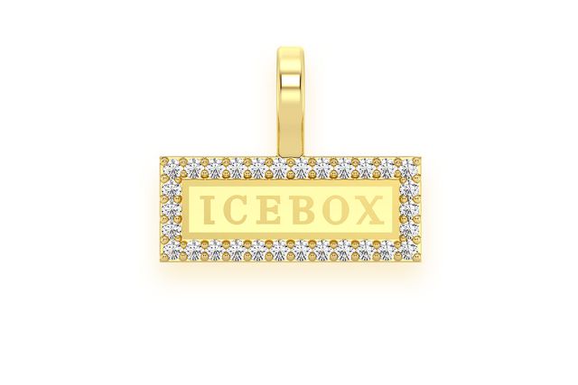 Mini Icebox Bar Logo Pendant 14K   
