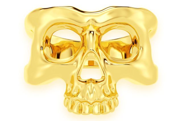Skull Ring 14k Solid Gold