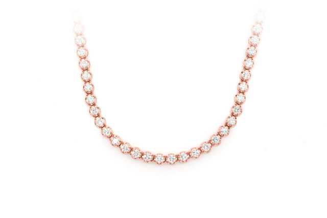 6pt Crown Set Diamond Necklace 14k Solid Gold 9.75ctw