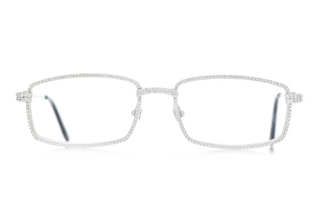Cartier Glasses Iced Out Diamond Rims - 3.85ctw - White Gold