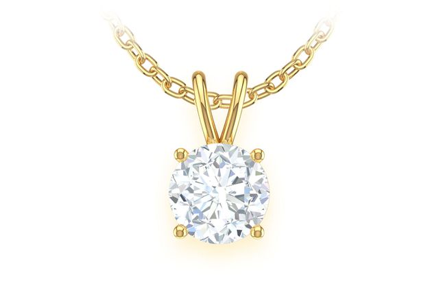 0.25ct Round Solitaire Diamond Pendant 14k Solid Gold