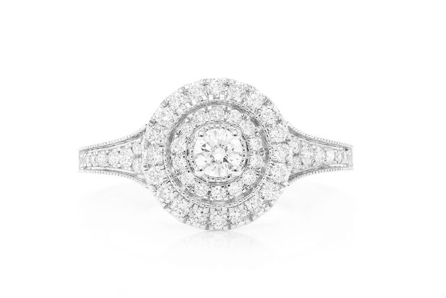 0.75ctw - Round Two Tier - Diamond Engagement Ring - All Natural