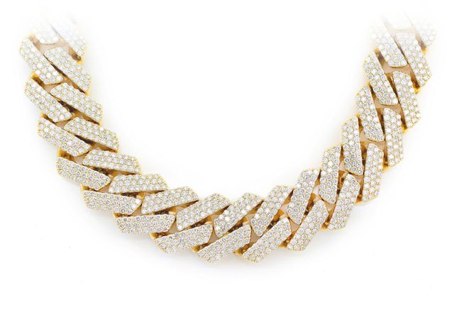 20mm Raised Prong Miami Cuban Link Necklace 14K   60.87ctw