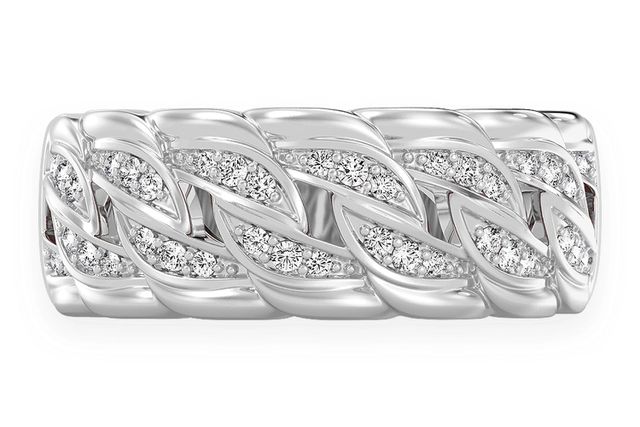 Twisted Miami Cuban Diamond Band 14k Solid Gold 0.20ctw