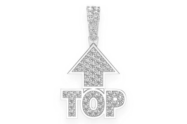 Top Emoji Euro Diamond Pendant 14k Solid Gold .60ctw
