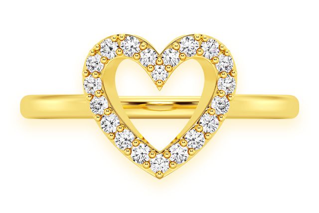 Open Heart Ring 14k Yellow Gold