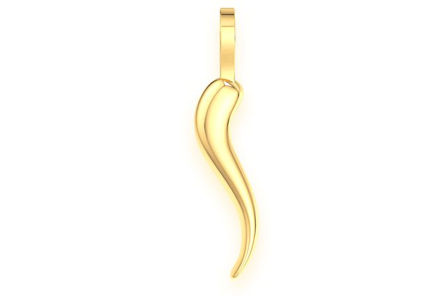 Italian Horn Pendant 14k Solid Gold