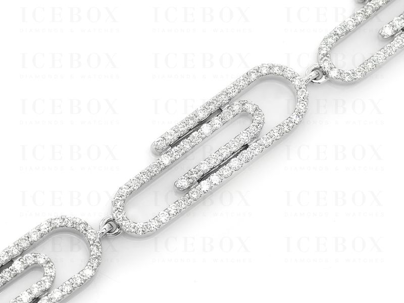 Icebox - Medium Paper Clip Bracelet 14K 3.50ctw