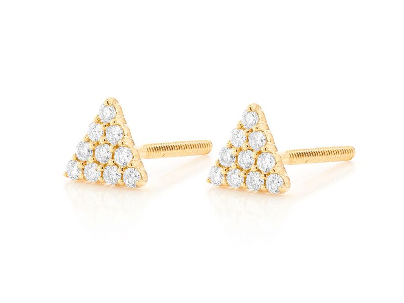 Icebox - Triangle Stacked Stud Earrings 14K 0.15ctw